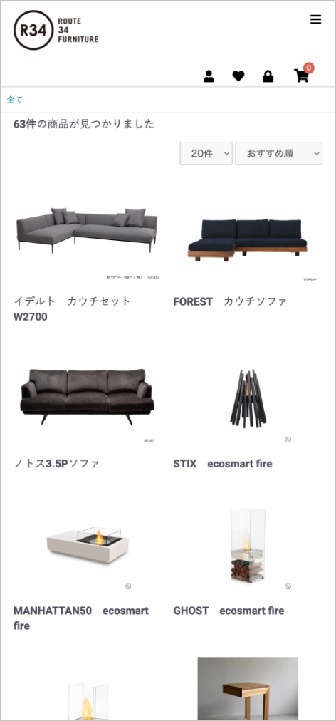 ROUTE 34 FURNITURE様　スマートフォン表示